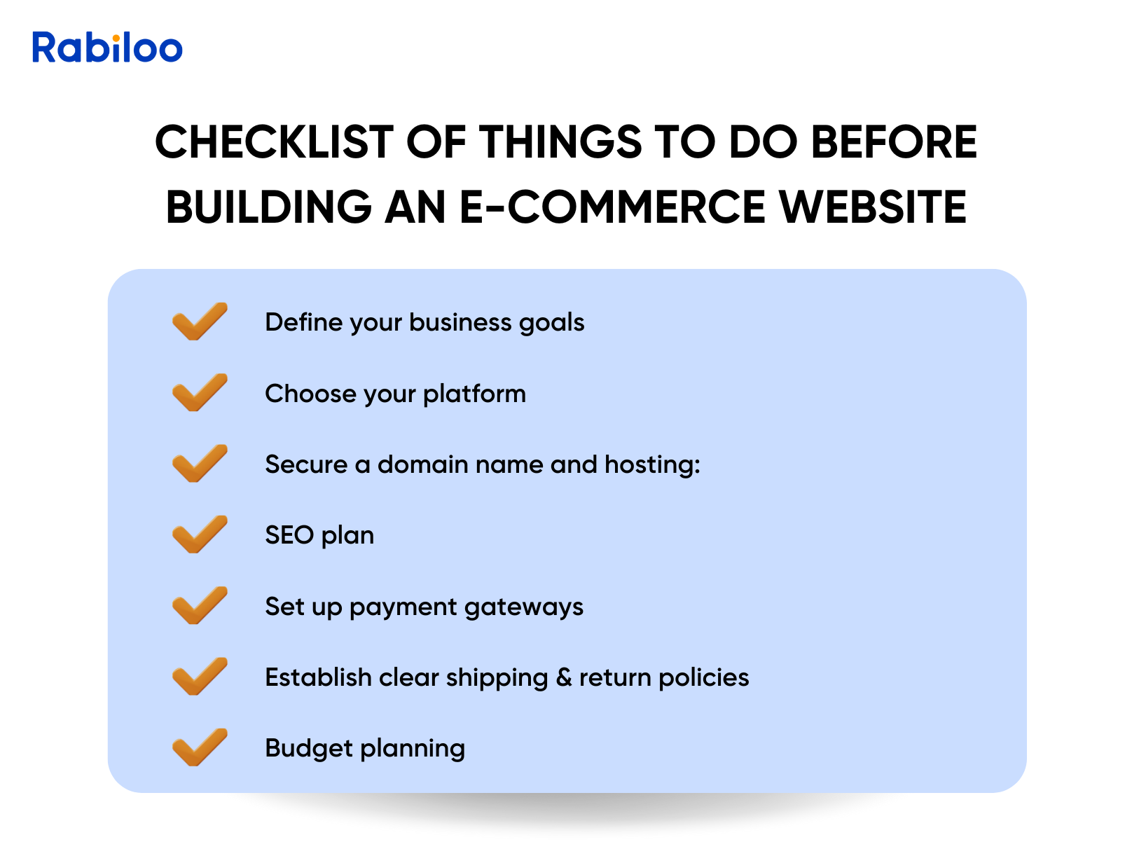 Checklist of things to do before building an E-commerce website