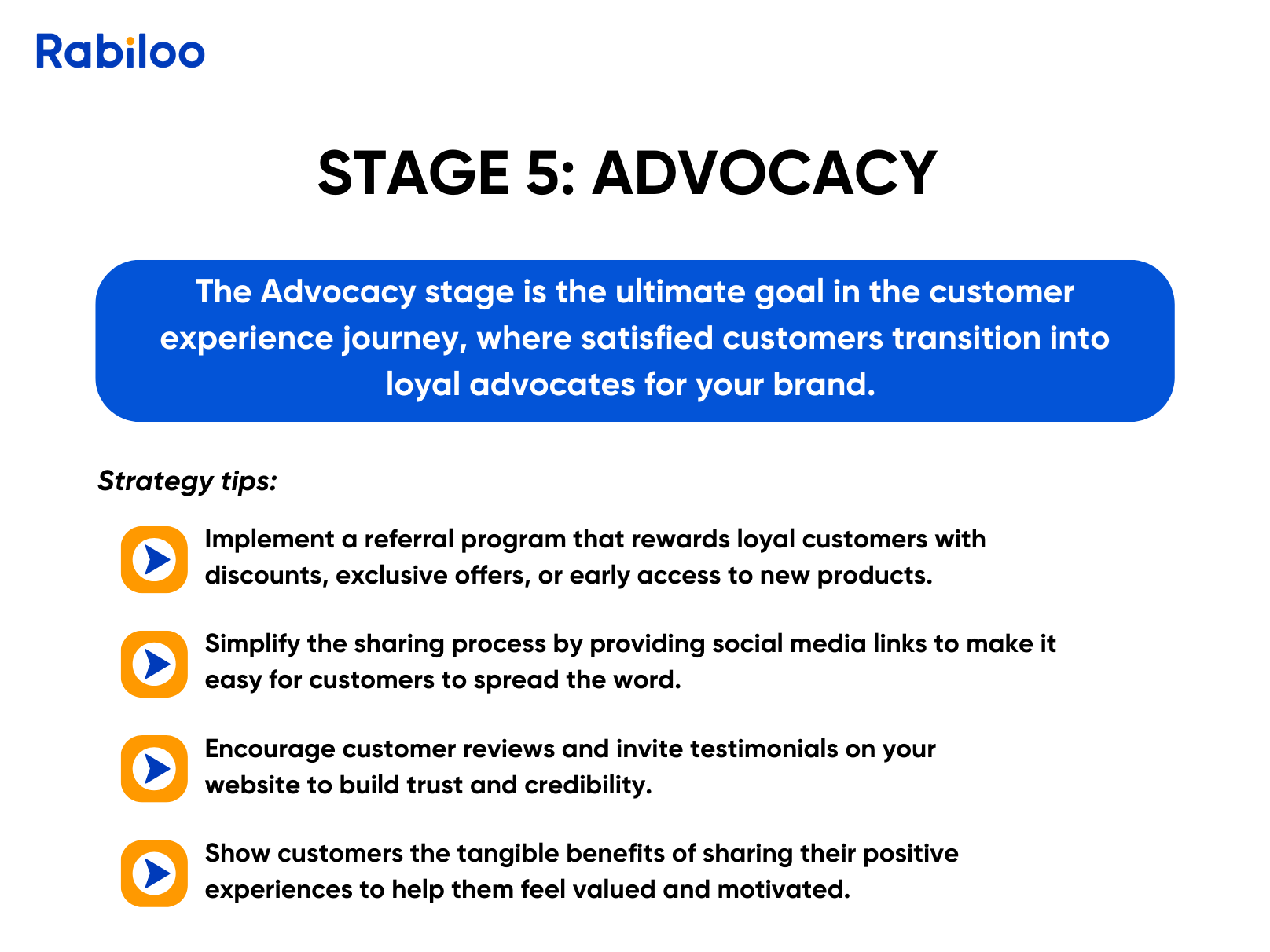 Stages of the customer experience journey - Stage 5: Advocacy - Turning customers into brand advocates