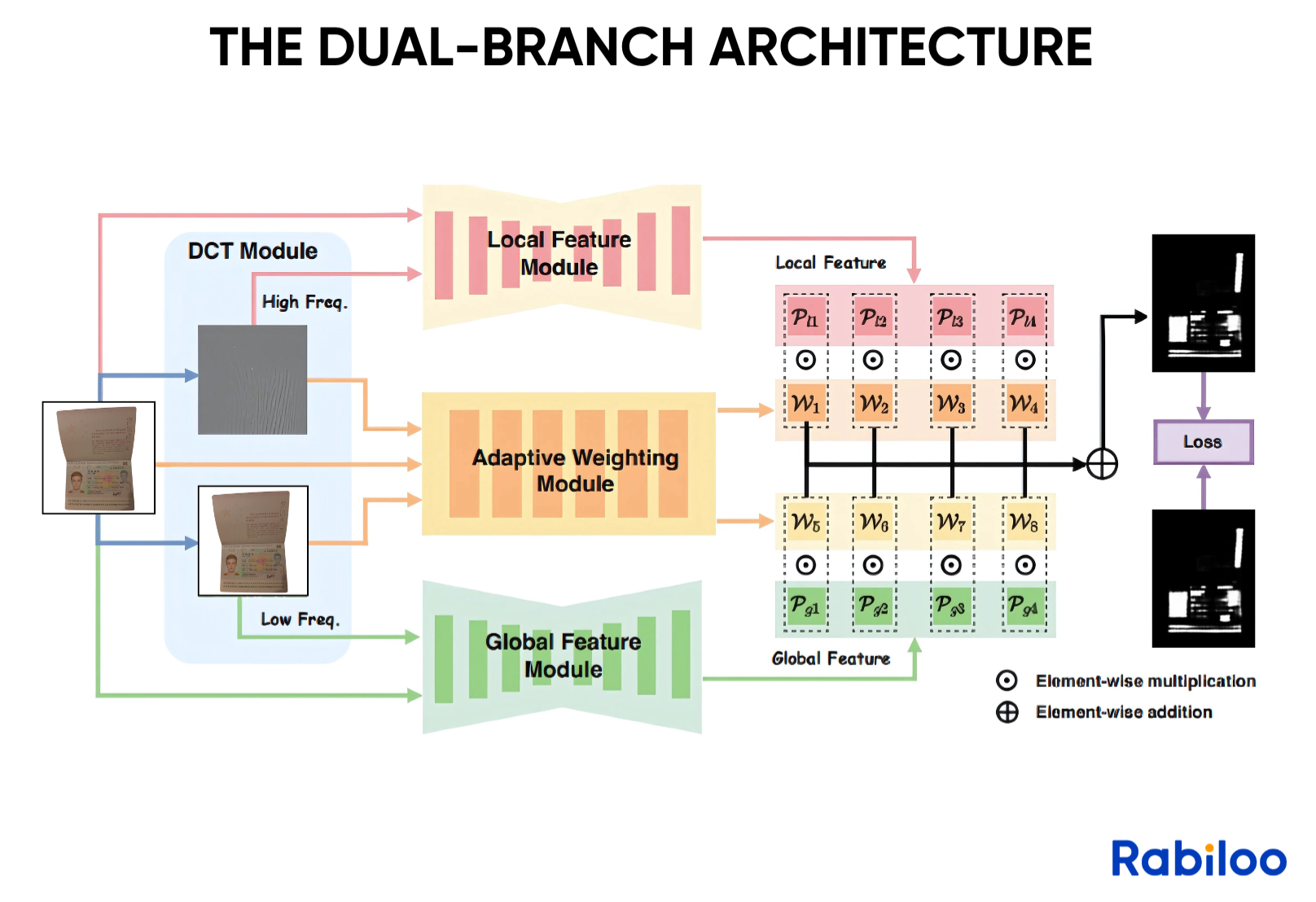 Dual-branch architecture for mesoscopic analysis of ID documents